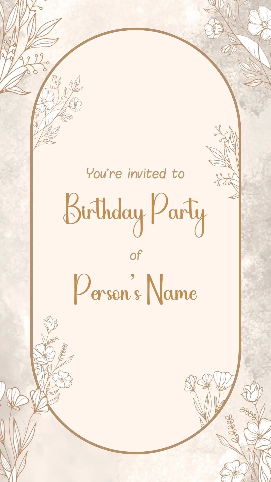 Elegant Bloom Birthday Invitation