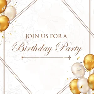 Golden Grace Birthday Invitation