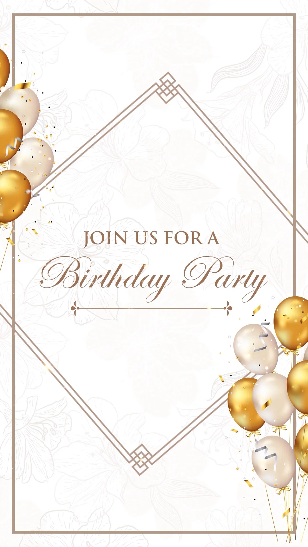 Golden Grace Birthday Invitation