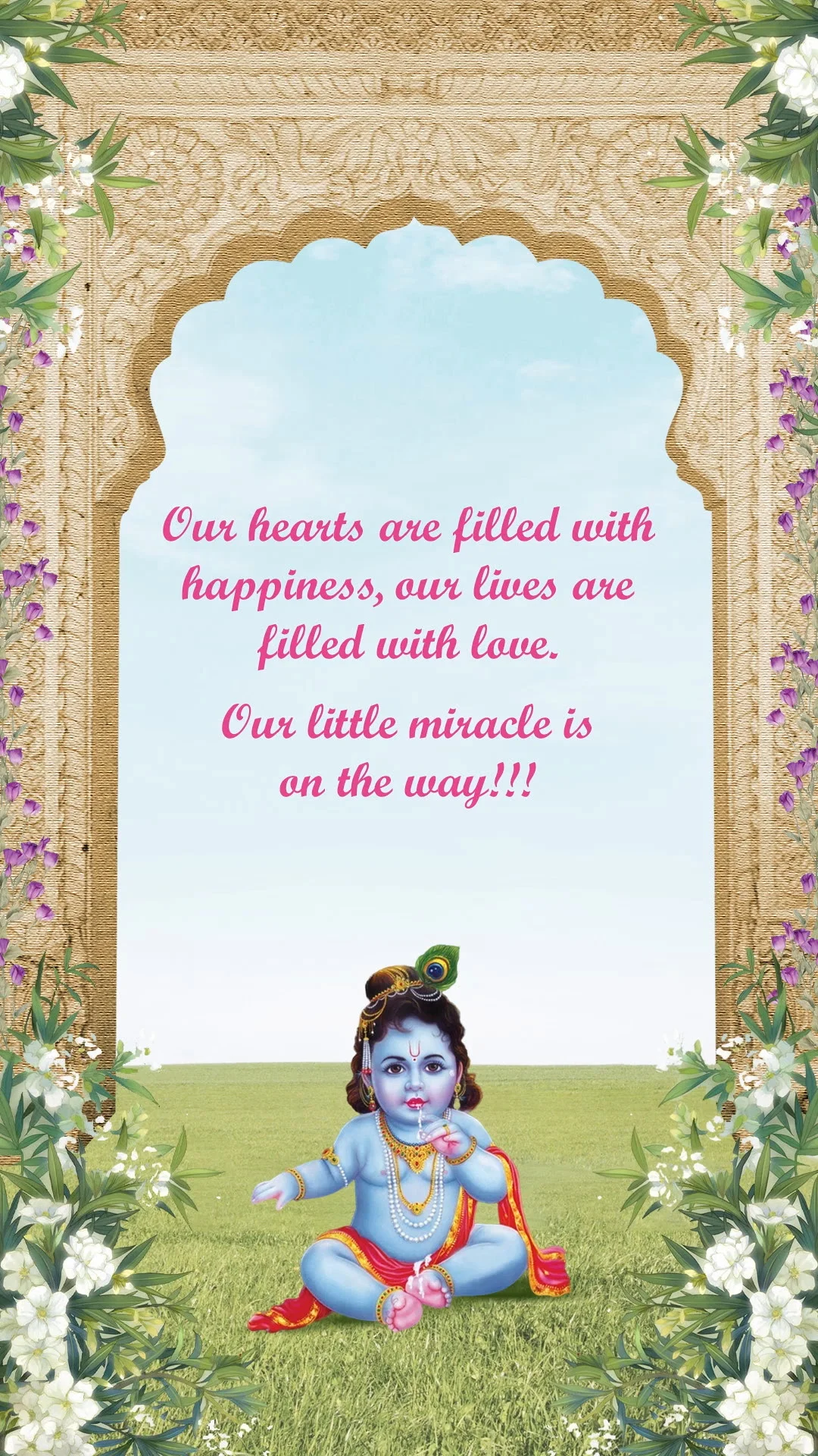 Little Krishna Blessings Baby Shower Invitation