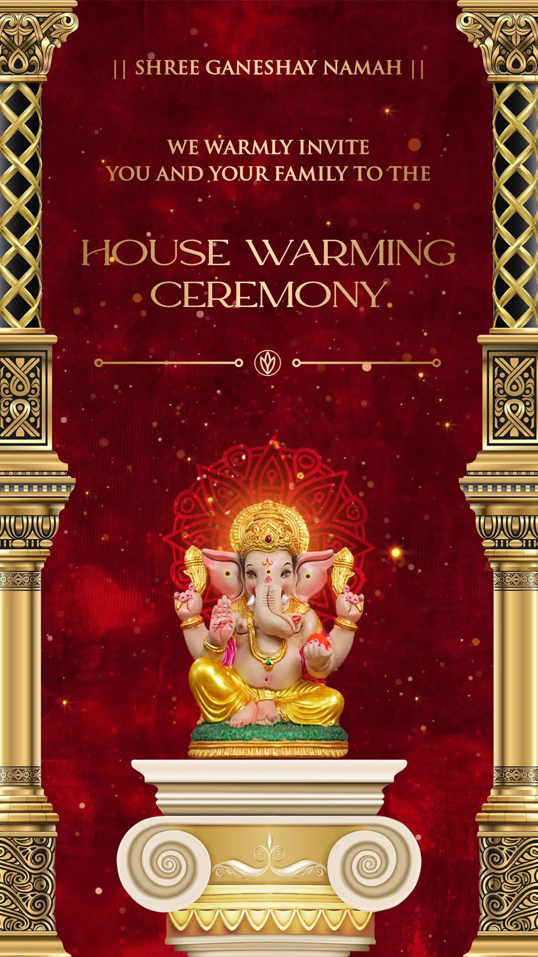 Royal Crimson Housewarming Invitation