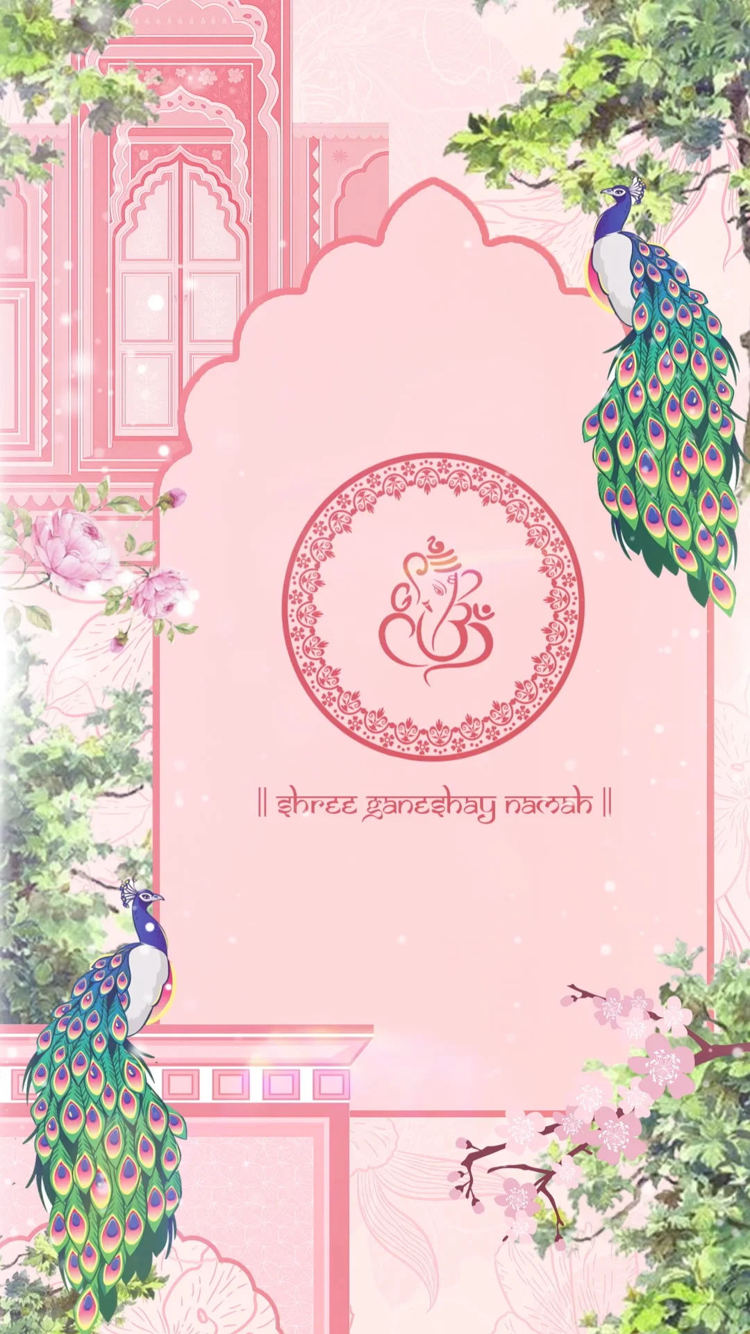 Peacock Garden Wedding Invitation